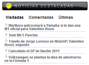 Rotador personalizado de Las Más visitas